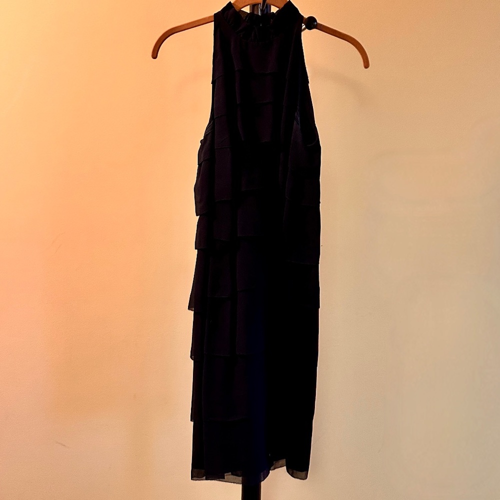 Vince Black Silk Tiered Cocktail Dress (4)